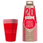 Décoration de table, gobelets, cups, rouge