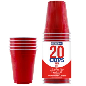Décoration de table, gobelets, cups, rouges