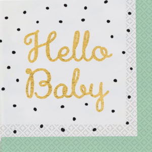 Occasions spéciales, serviettes, hello baby