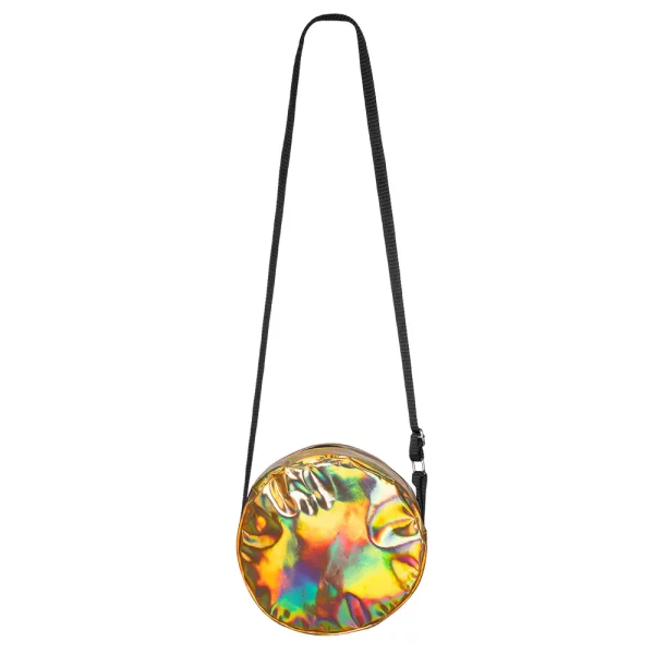 Accessoires de fête, bijoux, sac a bandoulière, holo or