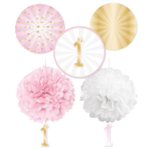 Anniversaire enfant, 1er anniversaire, kit rose
