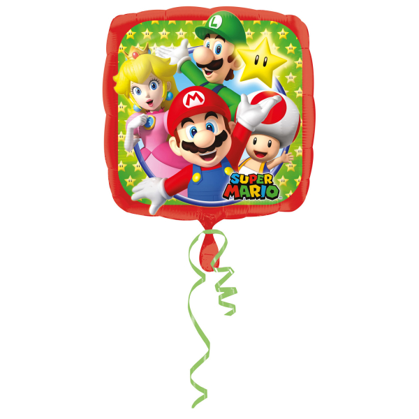 Anniversaire enfant, Mario Bros, Ballon, Carre