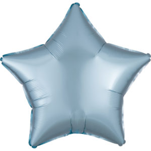 Ballons et hélium, ballons aluminium, formes diverses, etoile, bleu pastel