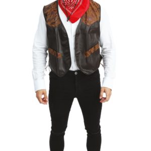 AACESSOIRES DE FETE-GILET SANS MANCHE-GILET DE COW BOY-ACCESSOIRES COW BOY