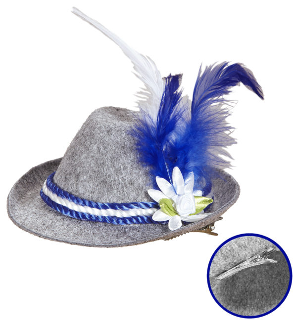 ACCESSOIRES DE FETE-ACCESSOIRES BAVAROIS-CHAPEAU BAVAROIS BLEU-OKTOBERFEST