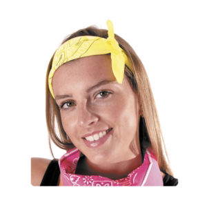 ACCESSOIRES DE FETE-ACCESSOIRES FLUO-BANDANA FLUO-BANDANA JAUNE FLUO