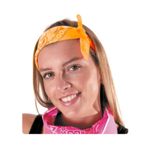 ACCESSOIRES DE FETE-ACCESSOIRES FLUO-BANDANA FLUO-BANDANA ORANGE FLUO