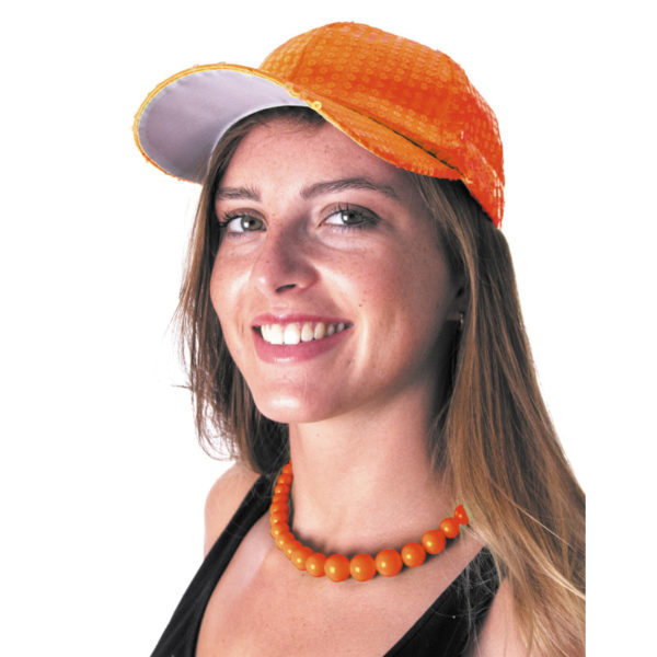 ACCESSOIRES DE FETE-ACCESSOIRES FLUO-CASQUETTE FLUO-CASQUETTE ORANGE FLUO