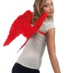 ACCESSOIRES DE FETE-AILES-AILES D'ANGE-AILES EN PLUMES-AILES D'ANGES ROUGES
