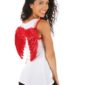 ACCESSOIRES DE FETE-AILES D'ANGE-AILES D'AMGE EN PLUMES ROUGES