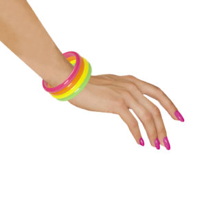 ACCESSOIRES DE FETE-BIJOUX-BIJOUX FLUO-ACCESSOIRES FLUO-BRACELETS FLUO-ANNEES 80