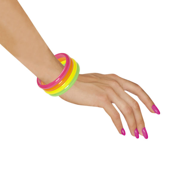 ACCESSOIRES DE FETE-BIJOUX-BIJOUX FLUO-ACCESSOIRES FLUO-BRACELETS FLUO-ANNEES 80