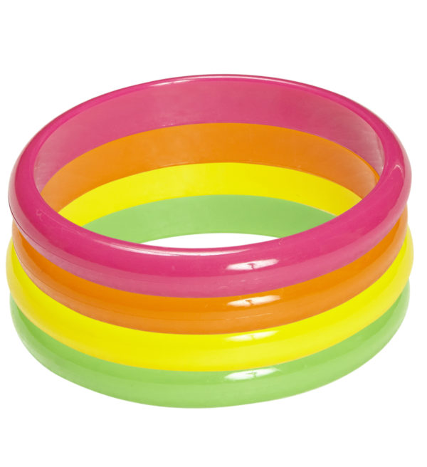 ACCESSOIRES DE FETE-BIJOUX-BIJOUX FLUO-ACCESSOIRES FLUO-BRACELETS FLUO-ANNEES 80