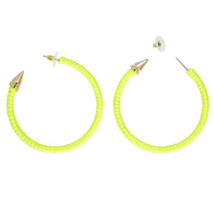 ACCESSOIRES DE FETE-BIJOUX-BOUCLES D OREILLES FLUO-BOUCLES D OREILLES JAUNE FLUO-ACCESSOIRES FLUO