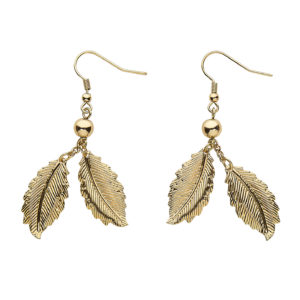 ACCESSOIRES DE FETE-BOUCLES D OREILLES FEUILLES DOREE-ACCESSOIRES ROMAINS-ACCESSOIRES ROMAINE-BIJOUX