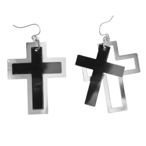 ACCESSOIRES DE FETE-BOUCLES D OREILLES PUNK-BOUCLES D OREILLES CROIX