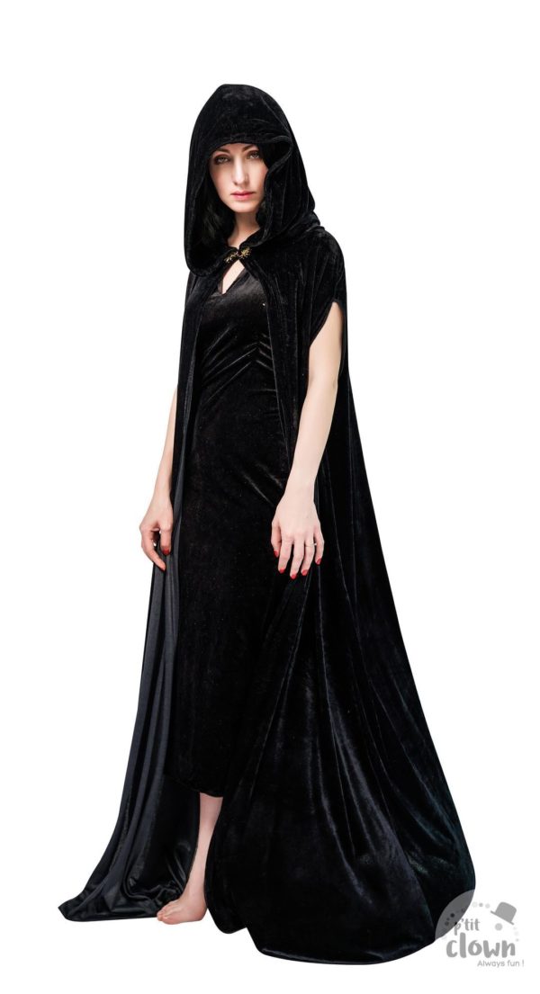 ACCESSOIRES DE FETE-CAPE-CAPE EN VELOURS NOIR