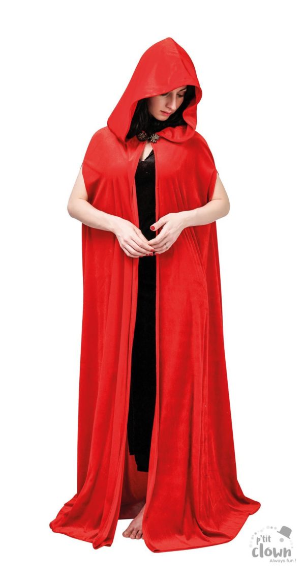 ACCESSOIRES DE FETE-CAPE-CAPE EN VELOURS ROUGE