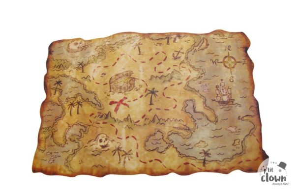 ACCESSOIRES DE FETE-CARTE AU TRESOR-PIRATE-CHASSE AU TRESOR