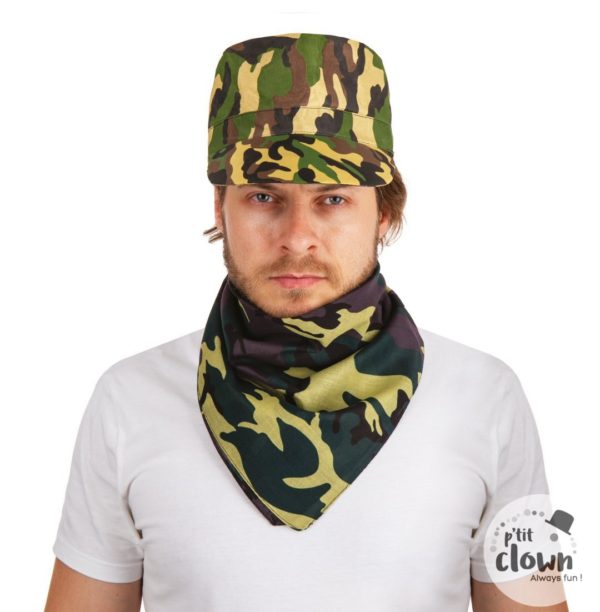 ACCESSOIRES DE FETE-CASQUETTE MILITAIRE-CASQUETTE CAMOUFLAGE-MILITAIRE