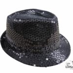 ACCESSOIRES DE FETE-CHAPEAU BORSALINO-SEQUIN-
