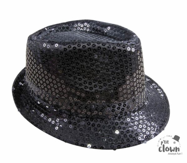 ACCESSOIRES DE FETE-CHAPEAU BORSALINO-SEQUIN-