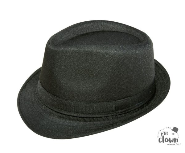 ACCESSOIRES DE FETE-CHAPEAU-CHAPEAU BORSALINO TISSU-BORSALINO NOIR