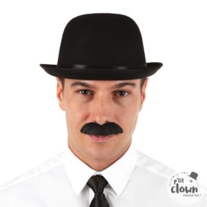 ACCESSOIRES DE FETE-CHAPEAU-CHAPEAU MELON-CHAPEAU MELON NOIR-CHAPEAUX-ANNEES 20