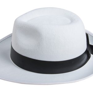 ACCESSOIRES DE FETE-CHAPEAU-CHAPEAUX-CHAPEAU BORSALINO-CHAPEAU BORSALINO BLANC