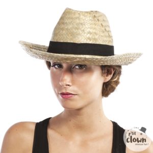 ACCESSOIRES DE FETE-CHAPEAU DE PAILLE-CAHPEAUX-CHAPEAU DE PAILLE COW BOY