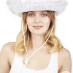 ACCESSOIRES DE FETE-CHAPEAUX-CHAPEAU COW GIRL-BLANC