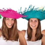 ACCESSOIRES DE FETE-CHAPEAUX-CHAPEAU DE PAILLE-CHAPEAU PAILLE COLORE-CHAPEAU HAWAI