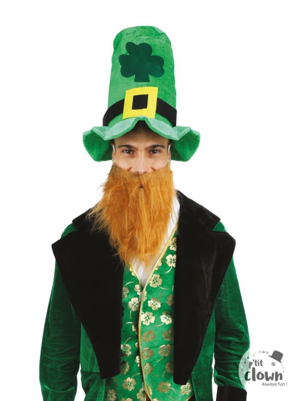 ACCESSOIRES DE FETE-CHAPEAUX-CHAPEAU ST-PATRICK-BARBE ROUSSE-ST-PATRICK