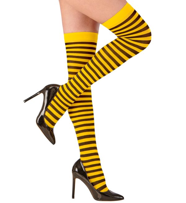 ACCESSOIRES DE FETE-CHAUSSETTES RAYEE-CHAUSSETTES JAUNE ET NOIR