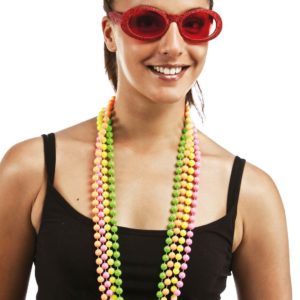 ACCESSOIRES DE FETE-COLLIER PERLES FLUO-COLLIER-COLLIER PERLE-FLUO