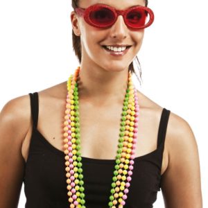 ACCESSOIRES DE FETE-COLLIER PERLES FLUO-COLLIER-COLLIER PERLE-FLUO