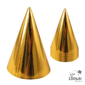 ACCESSOIRES DE FETE-CONE EN CARTON OR-CHAEPAU POINTU-COTILLON