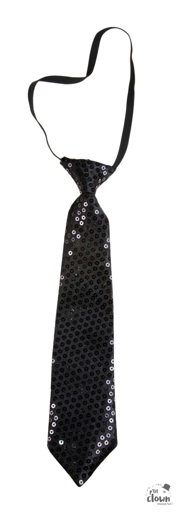 ACCESSOIRES DE FETE-CRAVATE-CRAVATE A SEQUINS-CRAVATE NOIR-DISCO-ACCESSOIRES DISCO