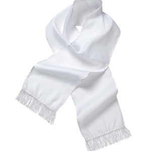 ACCESSOIRES DE FETE-ECHARPE EN SATIN-ECHARPE EN SATIN BLANC-ECHARPE GANGSTER