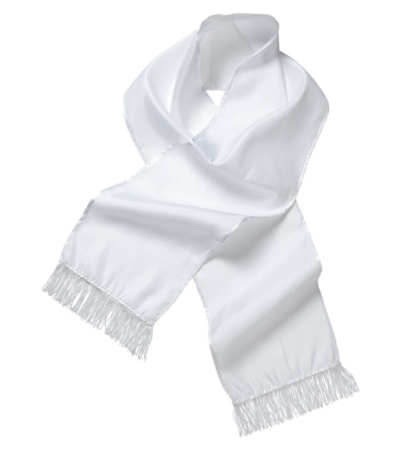 ACCESSOIRES DE FETE-ECHARPE EN SATIN-ECHARPE EN SATIN BLANC-ECHARPE GANGSTER