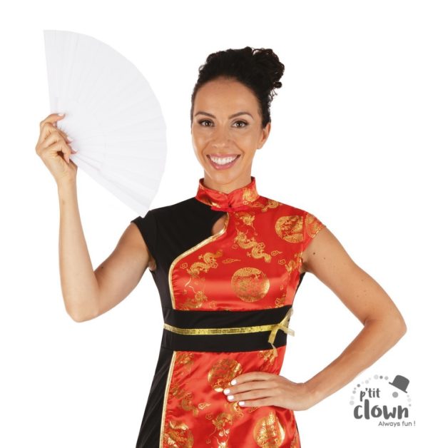 ACCESSOIRES DE FETE-EVENTAIL BLANC-EVENTAIL
