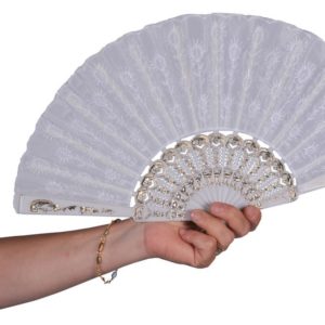 ACCESSOIRES DE FETE-EVENTAIL-EVENTAIL BLANC-ACCESSOIRES PAYS