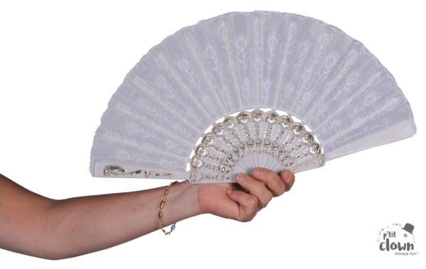ACCESSOIRES DE FETE-EVENTAIL-EVENTAIL BLANC-ACCESSOIRES PAYS