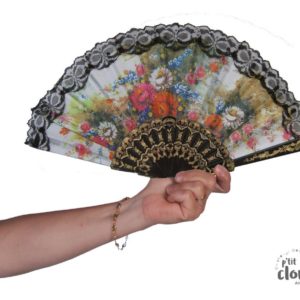ACCESSOIRES DE FETE-EVENTAIL-EVENTAIL FLEURI-ACCESSOIRES PAYS