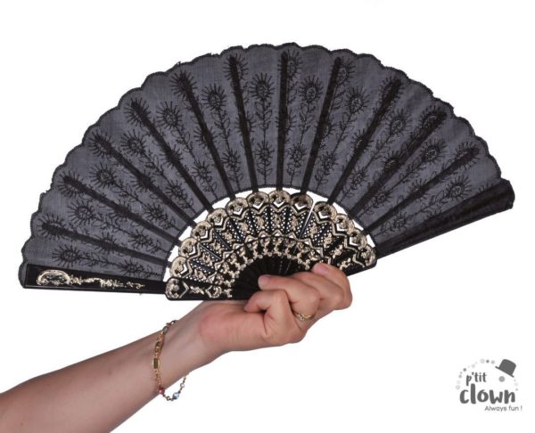 ACCESSOIRES DE FETE-EVENTAIL-EVENTAIL NOIR-ACCESSOIRES PAYS