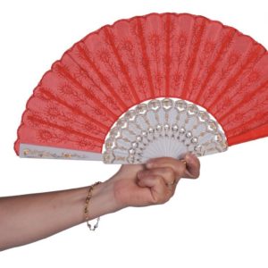 ACCESSOIRES DE FETE-EVENTAIL-EVENTAIL ROUGE ET BLANC-ACCESSOIRES PAYS