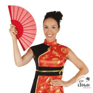 ACCESSOIRES DE FETE-EVENTAIL ROUGE-EVENTAIL