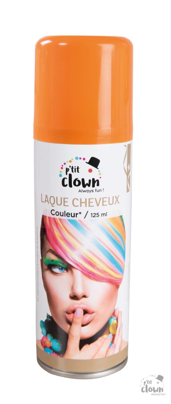 ACCESSOIRES DE FETE-LAQUE CHEVEUX-SPRAY CHEVEUX ORANGE