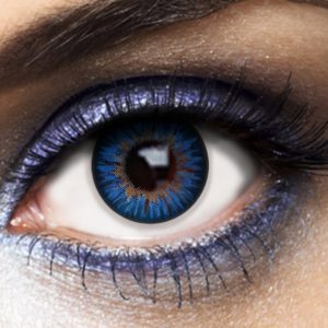 ACCESSOIRES DE FETE-LENTILLES-LENTILLES IRIS BLEUE-MAQUILLAGE-EFFET-LENTILLES BLEUES