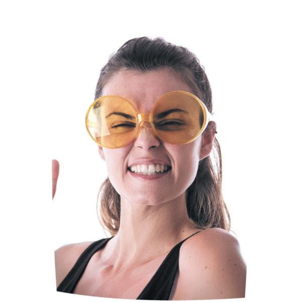 ACCESSOIRES DE FETE-LUNETTES-ACCESSOIRES LUNETTES-LUNETTES HIPPIE GEANTES JAUNE